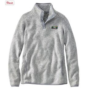 L.L. Bean Women's Heather Gray Zip-Up Fleece Pullover